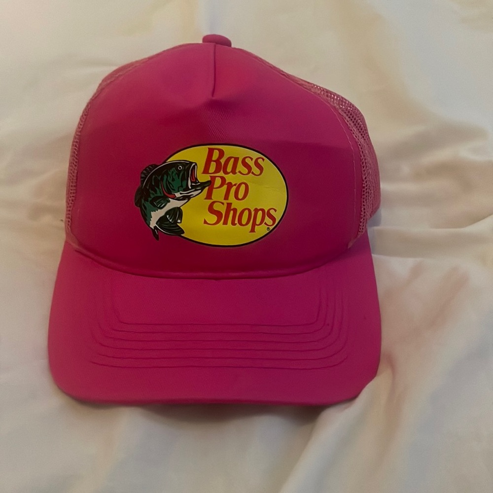 kids pink Bass Pro Shops hat